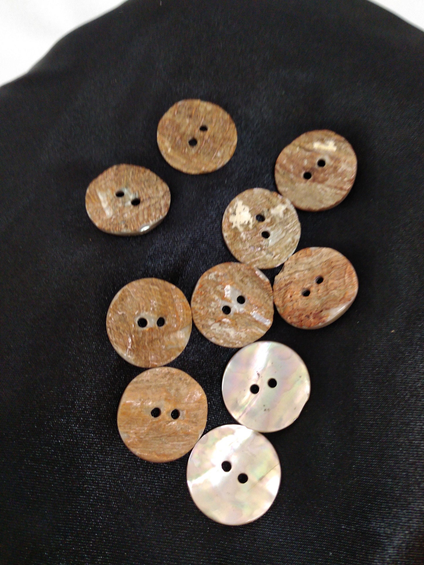 Paua Shell Disc Button set of 10, 16mm diameter for Button Blankets, Embellishments, Chokers, Arm Bands, Earrings, Necklaces