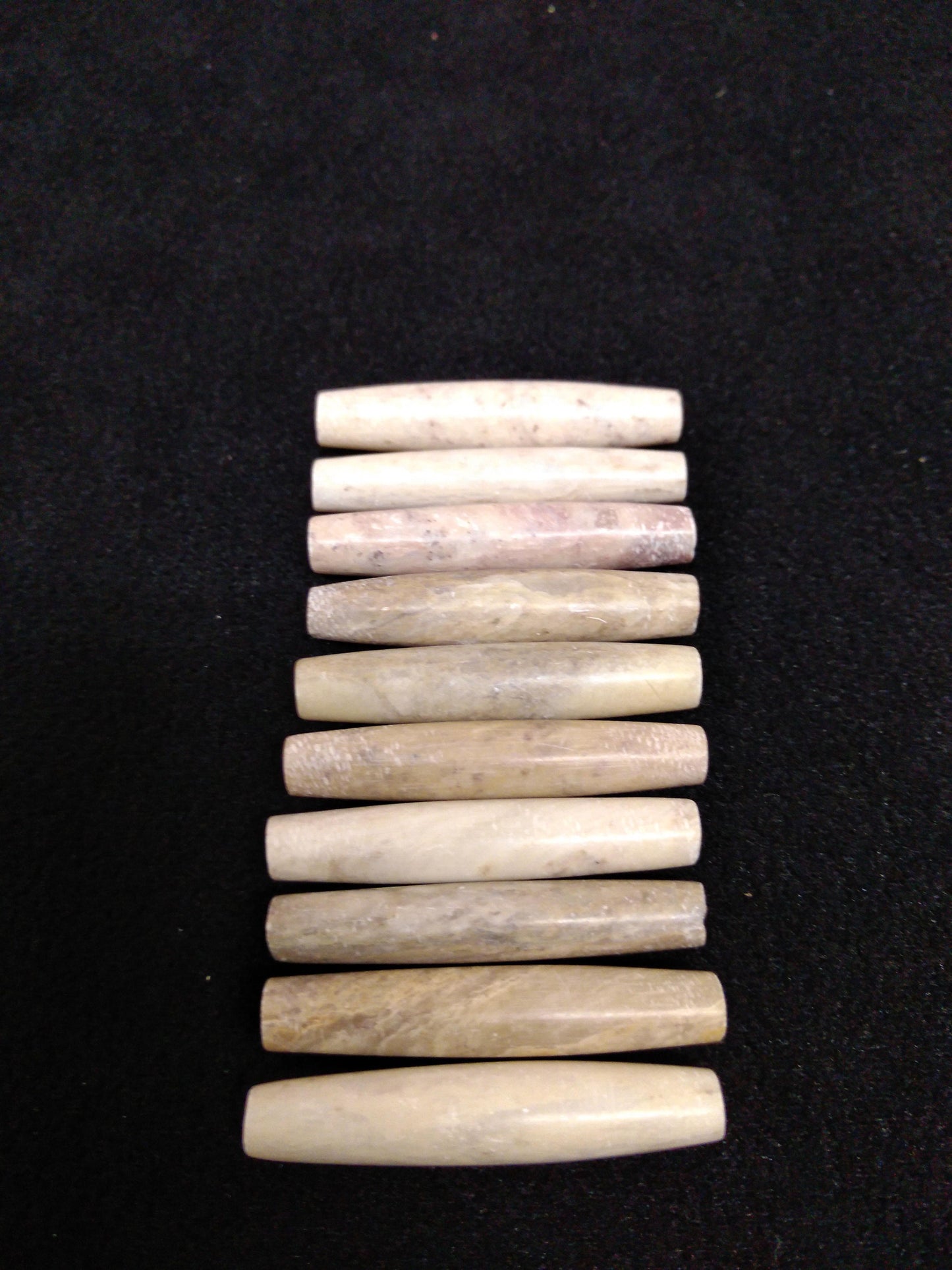 Stone Bead Hair Pipes, 1.5" package of 10 for necklaces, Chokers, Regalia, Beading, Decorations