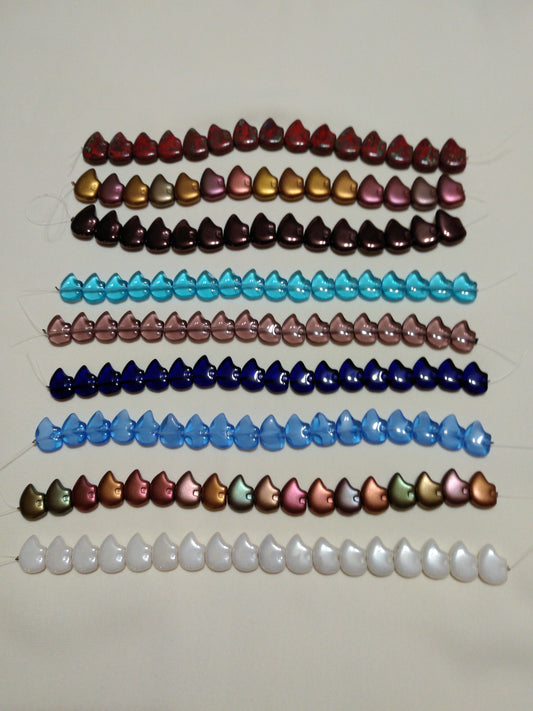 Glass and stone pre strung  Bear Beads 10mm x 15mm, 12mm x 18mm, for Necklaces, Beading, Bracelets, Earrings, Decorations