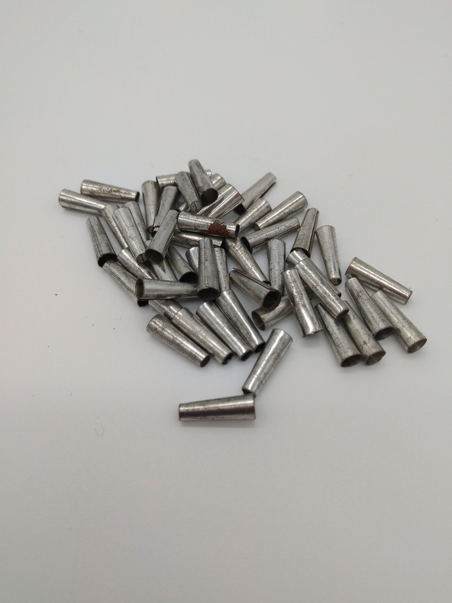 Tin Cones unpolished, Raw 1/2", 3/4", 1", and 1 1/4" packages of 20, 50, or 100, for Regalia, Trim  Fringes, and sound