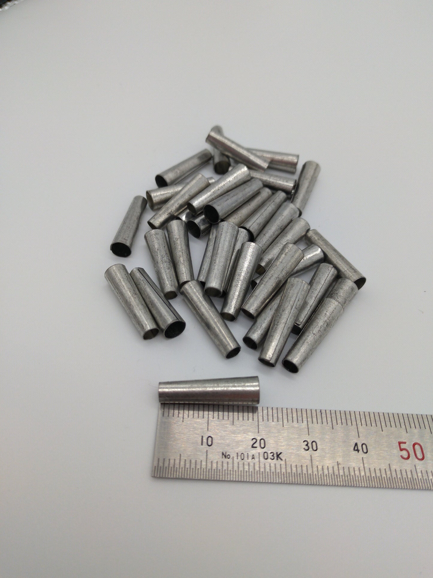 Tin Cones unpolished, Raw 1/2", 3/4", 1", and 1 1/4" packages of 20, 50, or 100, for Regalia, Trim  Fringes, and sound