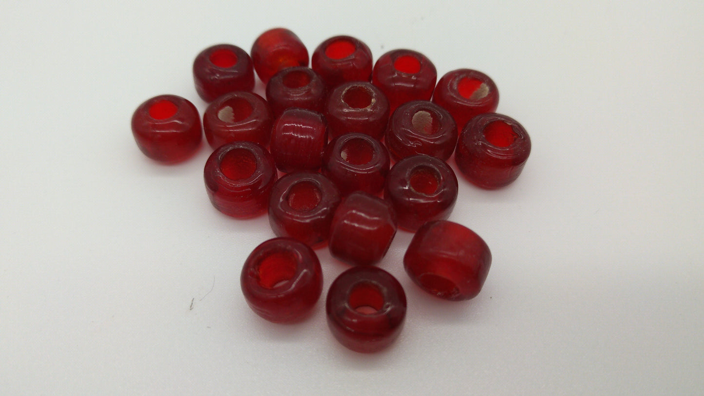 Glass Czech Crow Pony Beads 9mm 20 pcs. assorted colors for Necklaces, Bracelets, Earrings, Regalia, Indigenous Supplies