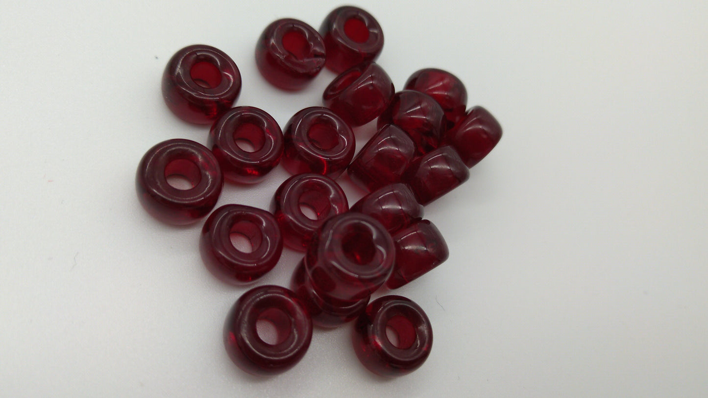 Glass Czech Crow Pony Beads 9mm 20 pcs. assorted colors for Necklaces, Bracelets, Earrings, Regalia, Indigenous Supplies